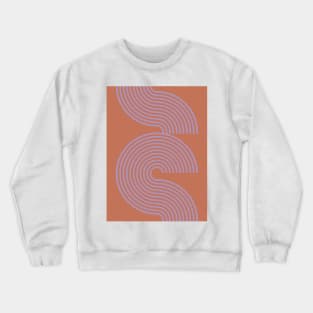 Terracotta Retro Mid Century Modern Line Art Crewneck Sweatshirt